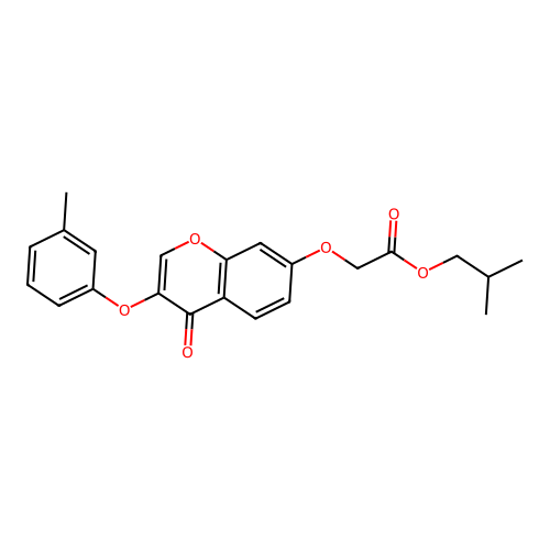 2-Methylpropyl 2-[3-(3-methylphenoxy)-4-oxochromen-7-yloxy]acetate structure