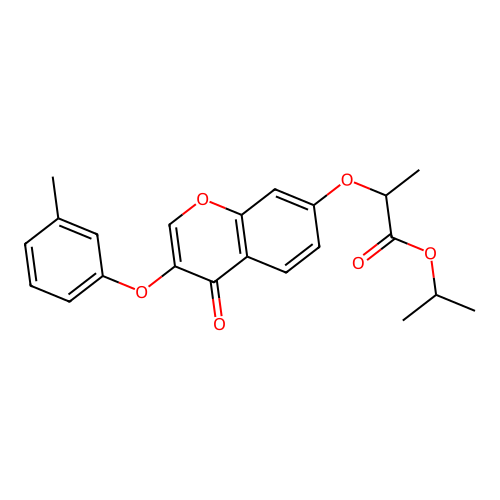 propan-2-yl 2-{[3-(3-methylphenoxy)-4-oxo-4H-chromen-7-yl]oxy}propanoate structure