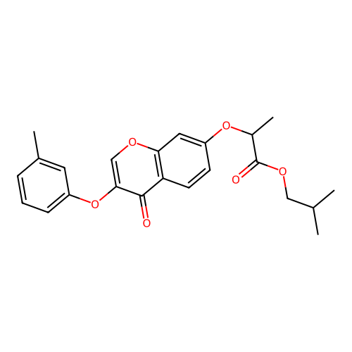 2-methylpropyl 2-{[3-(3-methylphenoxy)-4-oxo-4H-chromen-7-yl]oxy}propanoate structure