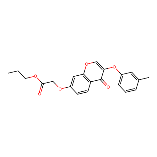 propyl {[3-(3-methylphenoxy)-4-oxo-4H-chromen-7-yl]oxy}acetate structure