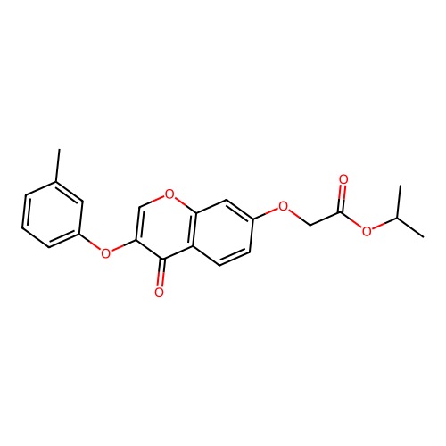 Methylethyl 2-[3-(3-methylphenoxy)-4-oxochromen-7-yloxy]acetate structure