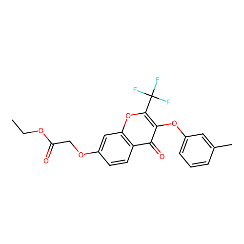 Ethyl 2-[3-(3-methylphenoxy)-4-oxo-2-(trifluoromethyl)chromen-7-yloxy]acetate structure