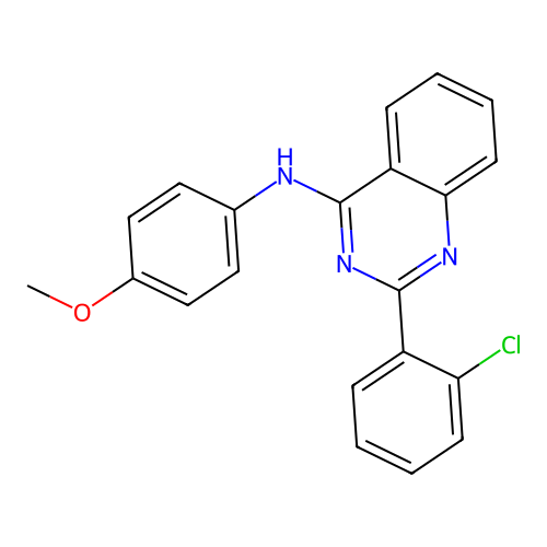 2-(2-chlorophenyl)-N-(4-methoxyphenyl)quinazolin-4-amine structure
