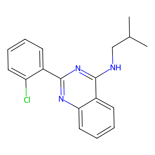 2-(2-chlorophenyl)-N-(2-methylpropyl)quinazolin-4-amine structure