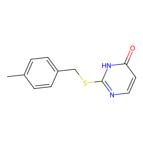 2-[(4-methylbenzyl)sulfanyl]pyrimidin-4(3H)-one structure
