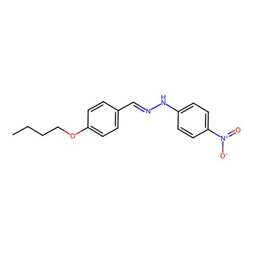 N-[(4-butoxyphenyl)methylideneamino]-4-nitroaniline structure