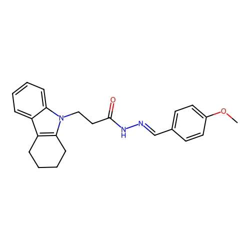 N'-[(E)-(4-methoxyphenyl)methylidene]-3-(1,2,3,4-tetrahydro-9H-carbazol-9-yl)propanehydrazide structure