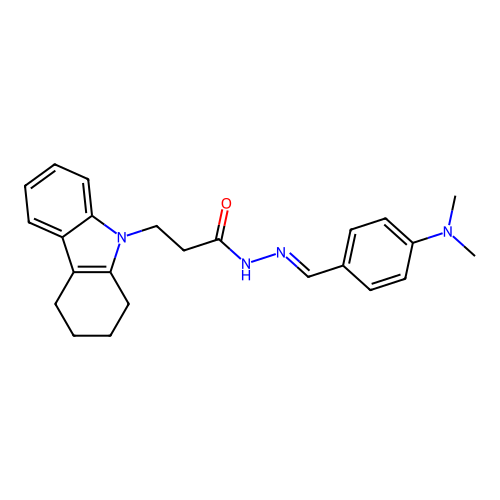N'-{(E)-[4-(dimethylamino)phenyl]methylidene}-3-(1,2,3,4-tetrahydro-9H-carbazol-9-yl)propanehydrazide structure