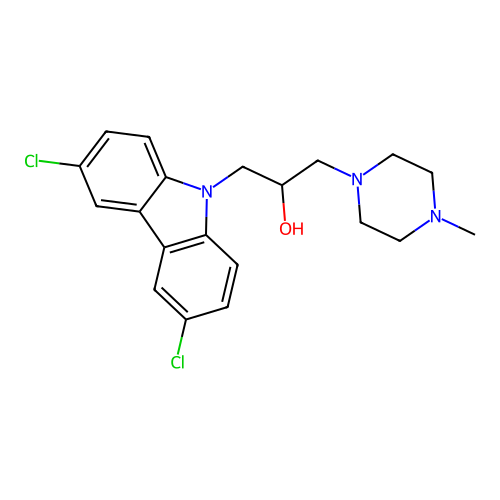 1-(3,6-dichloro-9H-carbazol-9-yl)-3-(4-methylpiperazin-1-yl)propan-2-ol structure