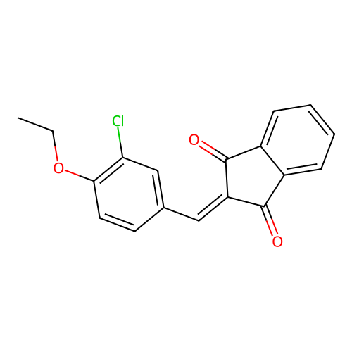 2-(3-chloro-4-ethoxybenzylidene)-1H-indene-1,3(2H)-dione structure