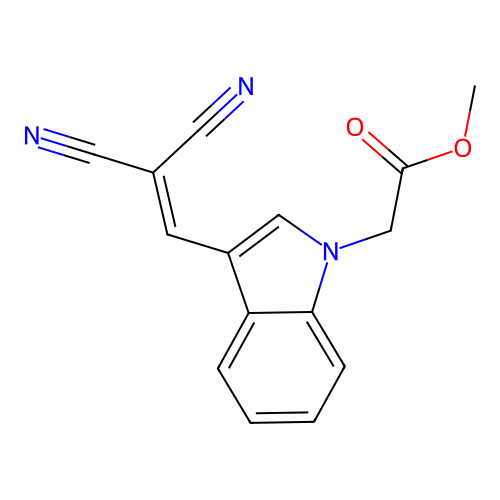 methyl [3-(2,2-dicyanoethenyl)-1H-indol-1-yl]acetate structure