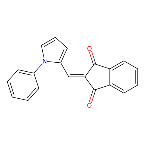 2-[(1-Phenylpyrrol-2-yl)methylidene]indene-1,3-dione structure
