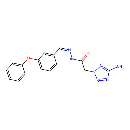 2-(5-amino-2H-tetrazol-2-yl)-N'-[(Z)-(3-phenoxyphenyl)methylidene]acetohydrazide structure