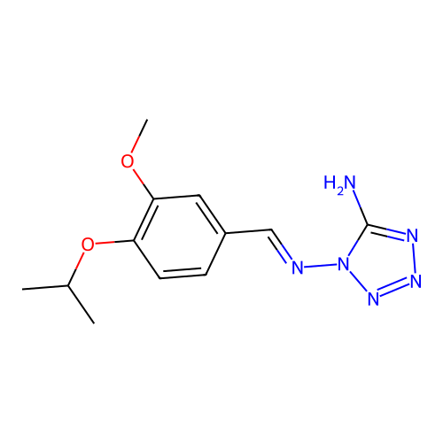 1-[(E)-(3-methoxy-4-propan-2-yloxyphenyl)methylideneamino]tetrazol-5-amine structure