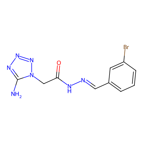 2-(5-amino-1H-tetrazol-1-yl)-N'-[(E)-(3-bromophenyl)methylidene]acetohydrazide structure