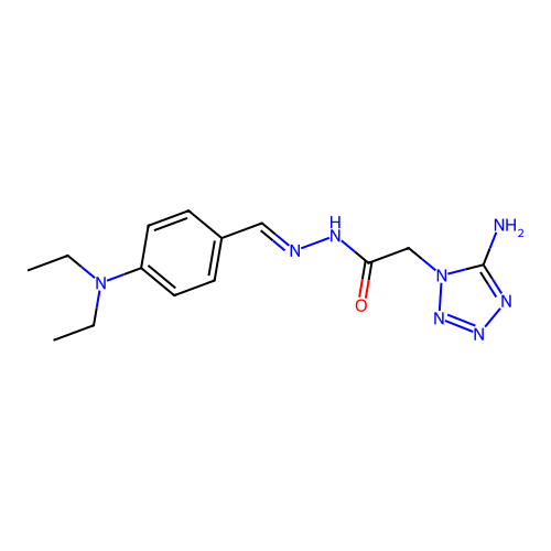 (E)-2-(5-amino-1H-tetrazol-1-yl)-N'-(4-(diethylamino)benzylidene)acetohydrazide structure