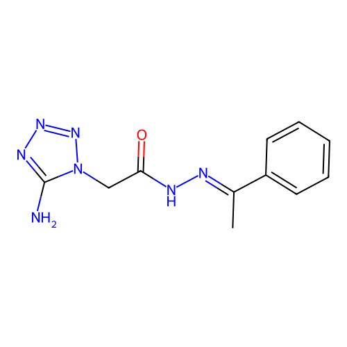 2-(5-amino-1H-tetrazol-1-yl)-N'-[(1E)-1-phenylethylidene]acetohydrazide structure