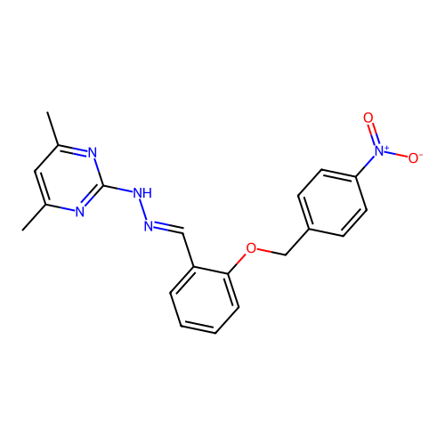 4,6-dimethyl-2-[(2E)-2-{2-[(4-nitrobenzyl)oxy]benzylidene}hydrazinyl]pyrimidine structure