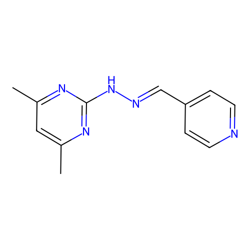 4,6-dimethyl-2-[(2E)-2-(pyridin-4-ylmethylidene)hydrazinyl]pyrimidine structure