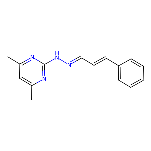 4,6-dimethyl-2-{(2E)-2-[(2E)-3-phenylprop-2-en-1-ylidene]hydrazinyl}pyrimidine structure