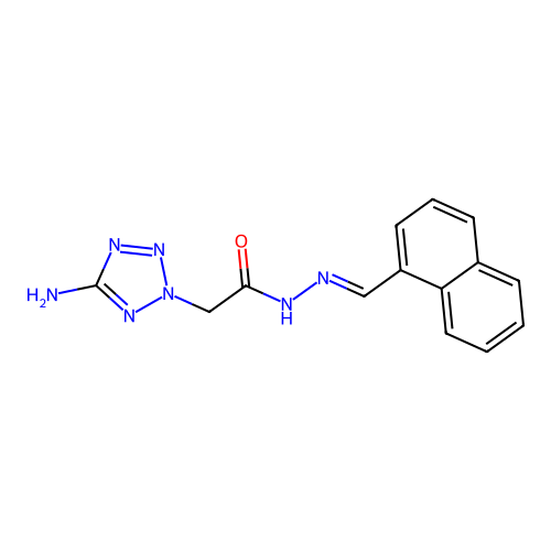 2-(5-amino-2H-tetrazol-2-yl)-N'-[(E)-naphthalen-1-ylmethylidene]acetohydrazide structure