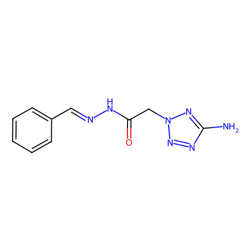 2-(5-aminotetrazol-2-yl)-N-[(E)-benzylideneamino]acetamide structure