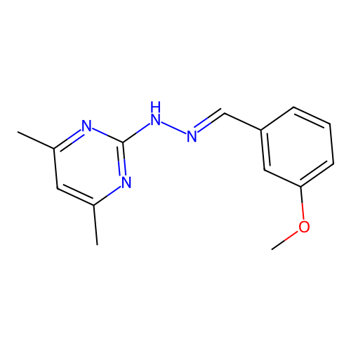 2-[(2E)-2-(3-methoxybenzylidene)hydrazinyl]-4,6-dimethylpyrimidine structure