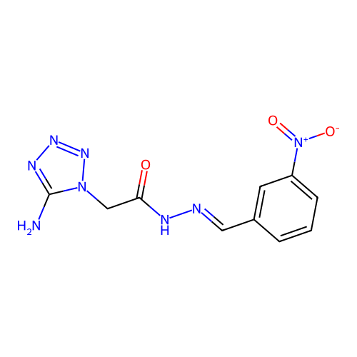 2-(5-amino-1H-tetrazol-1-yl)-N'-[(E)-(3-nitrophenyl)methylidene]acetohydrazide structure
