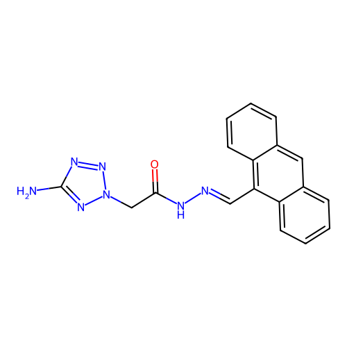 2-(5-amino-2H-tetrazol-2-yl)-N'-[(E)-anthracen-9-ylmethylidene]acetohydrazide structure