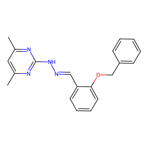 2-{(2E)-2-[2-(benzyloxy)benzylidene]hydrazinyl}-4,6-dimethylpyrimidine structure