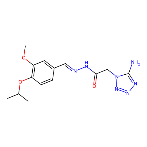 (E)-2-(5-amino-1H-tetrazol-1-yl)-N'-(4-isopropoxy-3-methoxybenzylidene)acetohydrazide structure