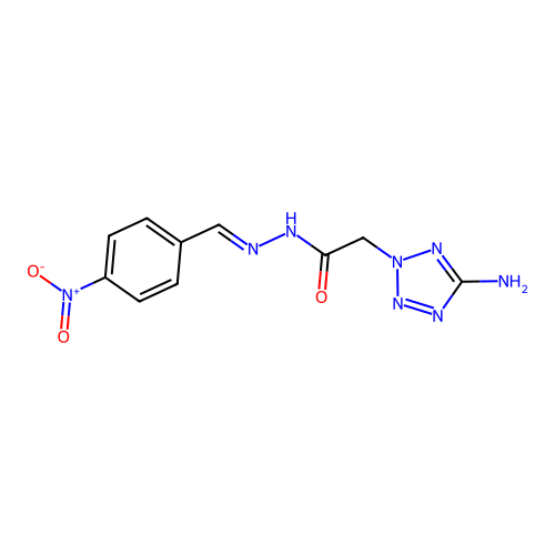 2-(5-amino-2H-tetrazol-2-yl)-N'-[(E)-(4-nitrophenyl)methylidene]acetohydrazide structure