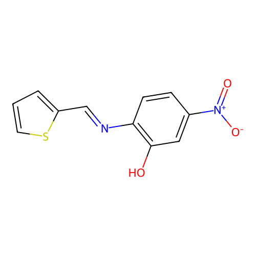 5-Nitro-2-[(2-thienylmethylene)amino]phenol structure