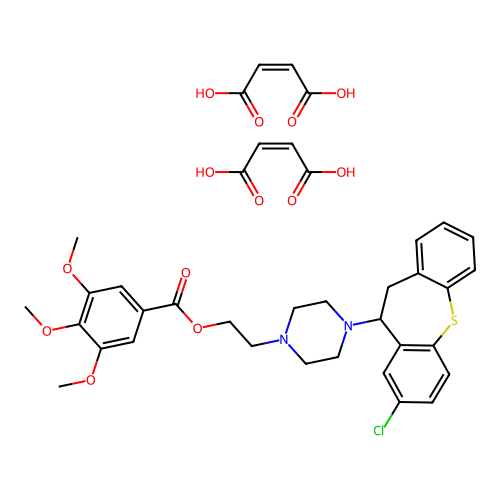 Benzoic acid, 3,4,5-trimethoxy-, 2-(4-(8-chloro-10,11-dihydrodibenzo(b,f)thiepin-10-yl)-1-piperazinyl)ethyl ester, (Z)-2-butenedioate (1:2) structure