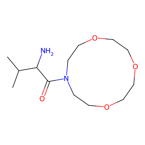 2-Amino-3-methyl-1-(1,4,7-trioxa-10-azacyclododecan-10-yl)butan-1-one structure