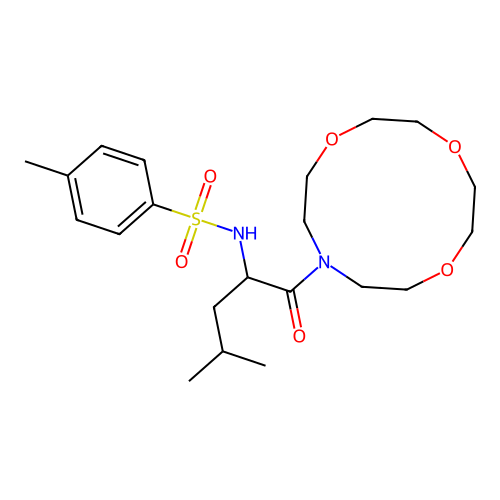 4-methyl-N-[4-methyl-1-oxo-1-(1,4,7-trioxa-10-azacyclododec-10-yl)pentan-2-yl]benzenesulfonamide structure