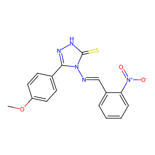 5-(4-Methoxyphenyl)-4-((2-nitrobenzylidene)amino)-4H-1,2,4-triazole-3-thiol structure