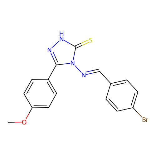 4-[(E)-(4-bromophenyl)methylideneamino]-3-(4-methoxyphenyl)-1H-1,2,4-triazole-5-thione structure