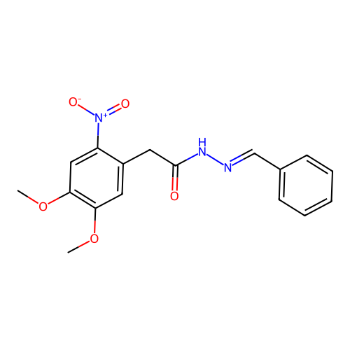 2-(4,5-dimethoxy-2-nitrophenyl)-N'-[(E)-phenylmethylidene]acetohydrazide structure