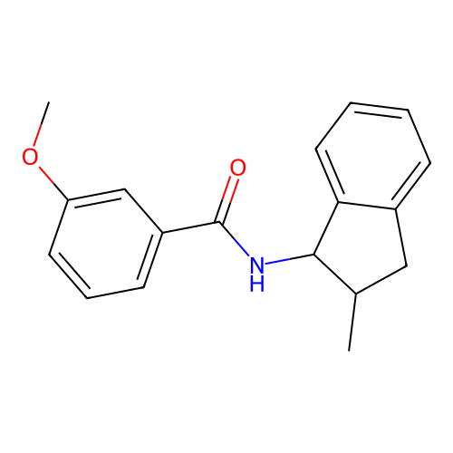 3-methoxy-N-(2-methyl-2,3-dihydro-1H-inden-1-yl)benzamide structure