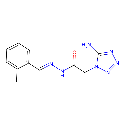 2-(5-amino-1H-tetrazol-1-yl)-N'-[(E)-(2-methylphenyl)methylidene]acetohydrazide structure