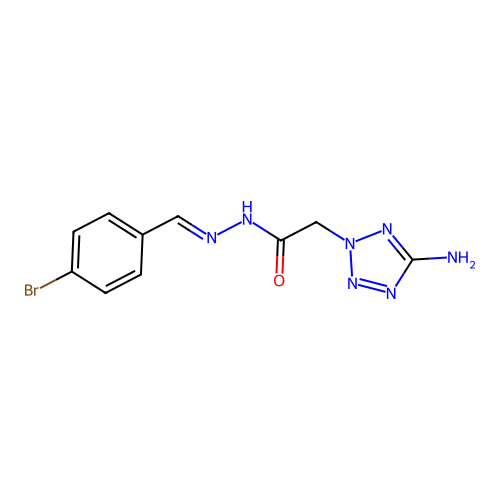 2-(5-amino-2H-tetrazol-2-yl)-N'-[(E)-(4-bromophenyl)methylidene]acetohydrazide structure