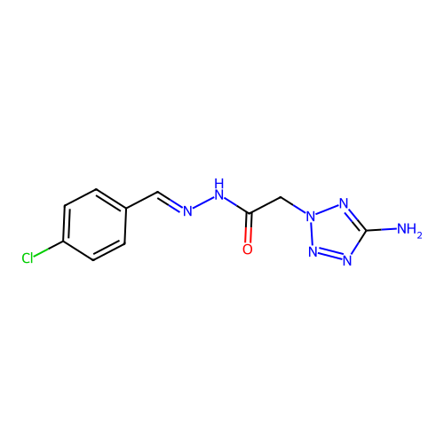 2-(5-amino-2H-tetrazol-2-yl)-N'-[(E)-(4-chlorophenyl)methylidene]acetohydrazide structure