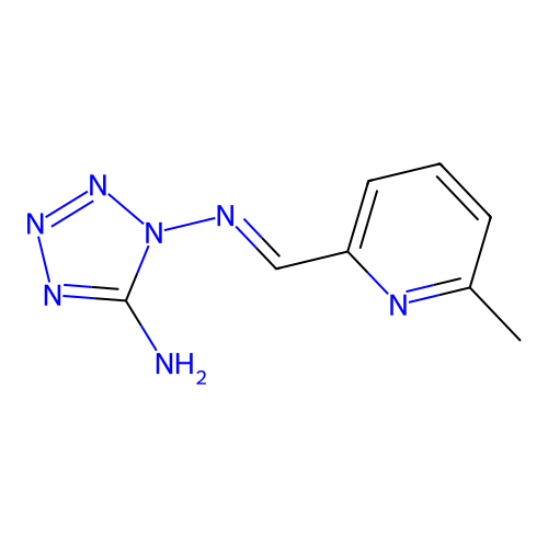 N~1~-[(E)-(6-methylpyridin-2-yl)methylidene]-1H-tetrazole-1,5-diamine structure
