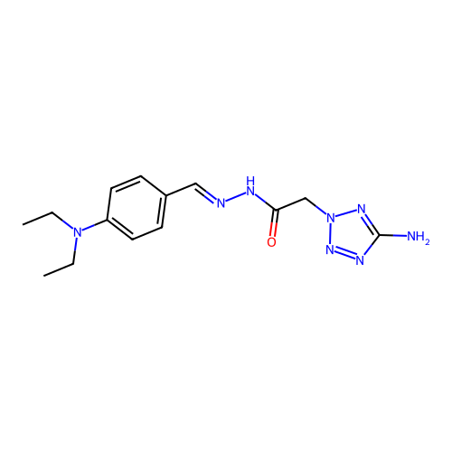 (E)-2-(5-amino-2H-tetrazol-2-yl)-N'-(4-(diethylamino)benzylidene)acetohydrazide structure