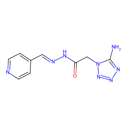 2-(5-amino-1H-tetrazol-1-yl)-N'-[(E)-pyridin-4-ylmethylidene]acetohydrazide structure