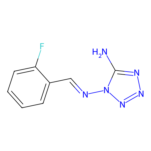 1-[(E)-(2-fluorophenyl)methylideneamino]tetrazol-5-amine structure