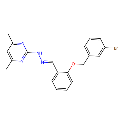 2-[(2E)-2-{2-[(3-bromobenzyl)oxy]benzylidene}hydrazinyl]-4,6-dimethylpyrimidine structure
