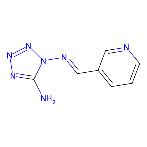 N~1~-[(E)-pyridin-3-ylmethylidene]-1H-tetrazole-1,5-diamine structure