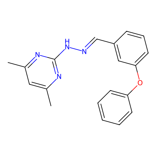 4,6-dimethyl-2-[(2E)-2-(3-phenoxybenzylidene)hydrazinyl]pyrimidine structure